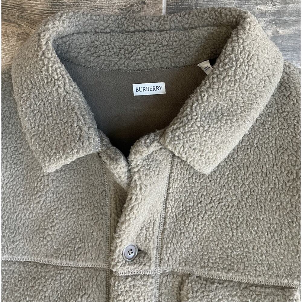$2,695 NWT Burberry Solid Brown Front Button Heavy Chore Jacket Size 2XL - Picture 5 of 10